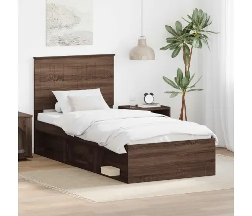 Lovos Rėmas Rudas Ąžuolas 90 X 190 Cm Kietos Pušies Mediena