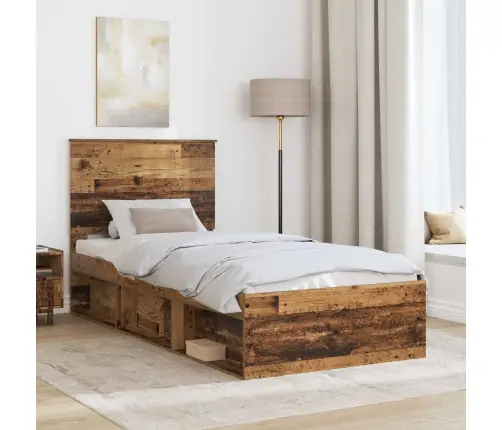 Gultas Rāmis Vecs Koks 90 X 190 Cm Ciets Priedes Koks Vidaxl