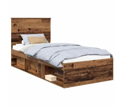 Gultas Rāmis Vecs Koks 90 X 190 Cm Ciets Priedes Koks Vidaxl