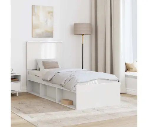 Gultas Rāmis Balts 75 X 190 Cm Ciets Priedes Koks Vidaxl