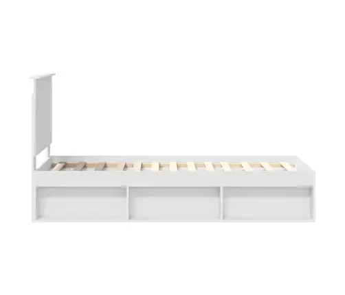 Gultas Rāmis Balts 75 X 190 Cm Ciets Priedes Koks Vidaxl