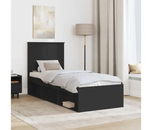 Lovos Rėmas Juoda 75 X 190 Cm Kietos Pušies Mediena