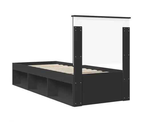 Lovos Rėmas Juoda 75 X 190 Cm Kietos Pušies Mediena