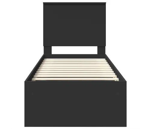 Lovos Rėmas Juoda 75 X 190 Cm Kietos Pušies Mediena