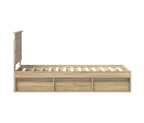 Voodi Raam Peaga Sonoma Tamm 75 X 190 Cm Tahke Mänd