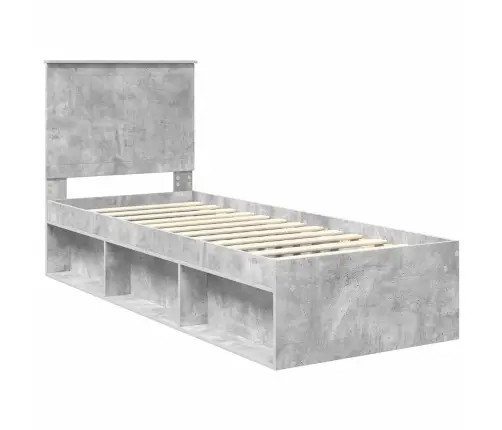 Voodi Raam Peaga Betoonhall 75 X 190 Cm Tahke Mänd