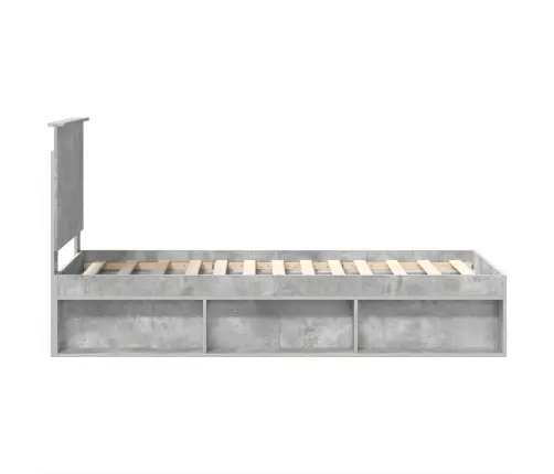 Voodi Raam Peaga Betoonhall 75 X 190 Cm Tahke Mänd