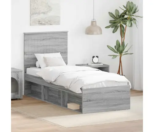 Lovos Rėmas Pilkas Sonoma 75 X 190 Cm Kietos Pušies Mediena