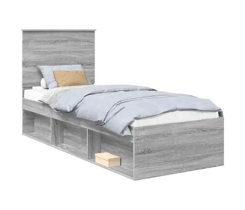 Lovos Rėmas Pilkas Sonoma 75 X 190 Cm Kietos Pušies Mediena