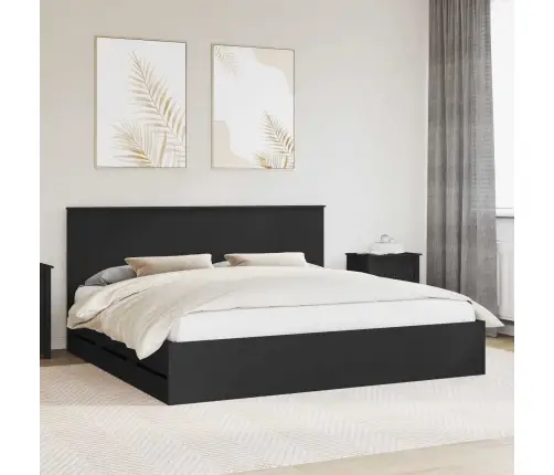 Voodi Raam Sahtliga Peaga Must 200 X 200 Cm Inseneripuit