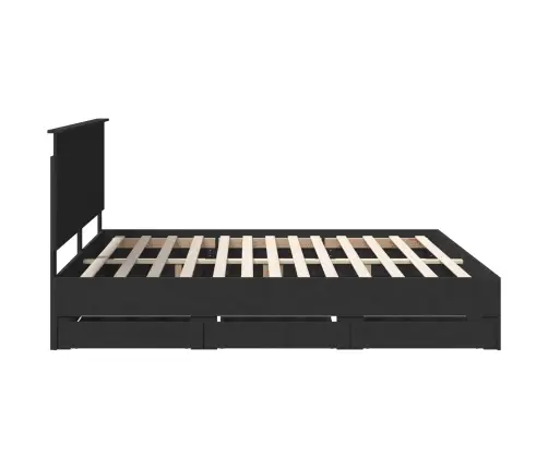 Voodi Raam Sahtliga Peaga Must 200 X 200 Cm Inseneripuit