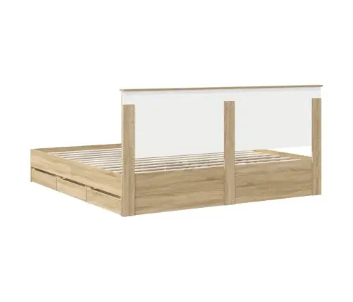 Gultas Rāmis Sonoma Ozols 200 X 200 Cm Inženieru Koks Vidaxl