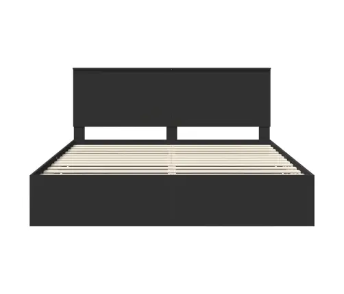 Lovos Rėmas Su Stalčių Juoda 180 X 200 Cm Inžinerinė Mediena