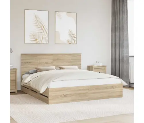 Lovos Rėmas Sonoma Ąžuolas 180 X 200 Cm Inžinerinė Mediena