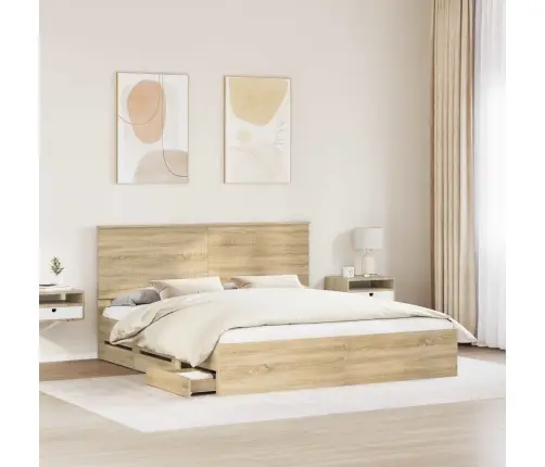 Lovos Rėmas Sonoma Ąžuolas 180 X 200 Cm Inžinerinė Mediena