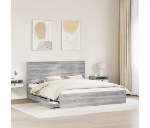 Lovos Rėmas Pilkas Sonoma 180 X 200 Cm Inžinerinė Mediena