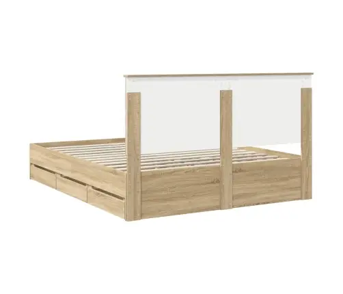 Gultas Rāmis Sonoma Ozols 160 X 200 Cm Inženieru Koks Vidaxl