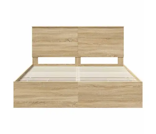 Gultas Rāmis Sonoma Ozols 160 X 200 Cm Inženieru Koks Vidaxl