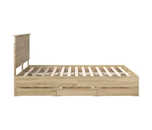 Gultas Rāmis Sonoma Ozols 160 X 200 Cm Inženieru Koks Vidaxl