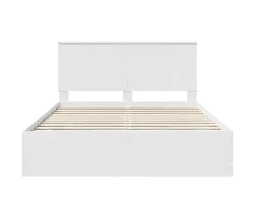 Gultas Rāmis Ar Atvilktni Balts 150 X 200 Cm Inženieru Koks Vidaxl