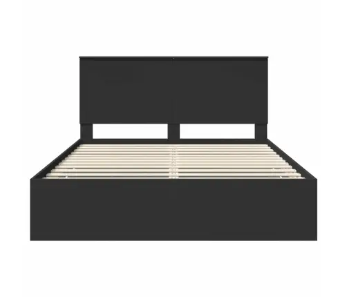 Lovos Rėmas Su Stalčių Juoda 150 X 200 Cm Inžinerinė Mediena