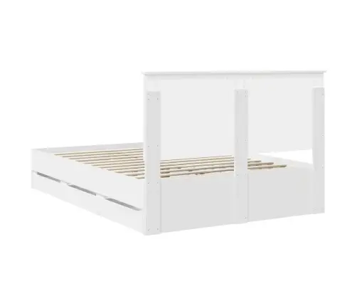 Gultas Rāmis Ar Atvilktni Balts 140 X 190 Cm Inženieru Koks Vidaxl