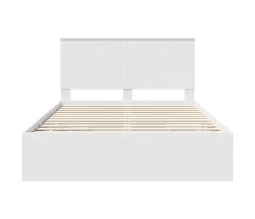Gultas Rāmis Ar Atvilktni Balts 140 X 190 Cm Inženieru Koks Vidaxl