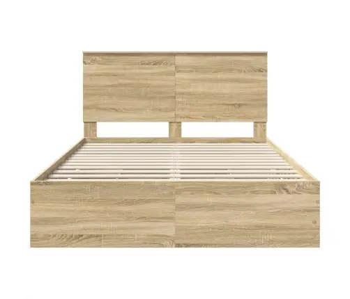 Gultas Rāmis Sonoma Ozols 140 X 190 Cm Inženieru Koks Vidaxl