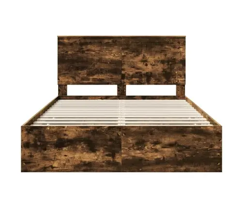 Voodi Raam Sahtliga Suitsetatud Tamm 140 X 190 Cm Inseneripuit