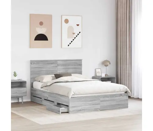 Voodi Raam Sahtliga Peaga Hall Sonoma 140 X 200 Cm Inseneripuit