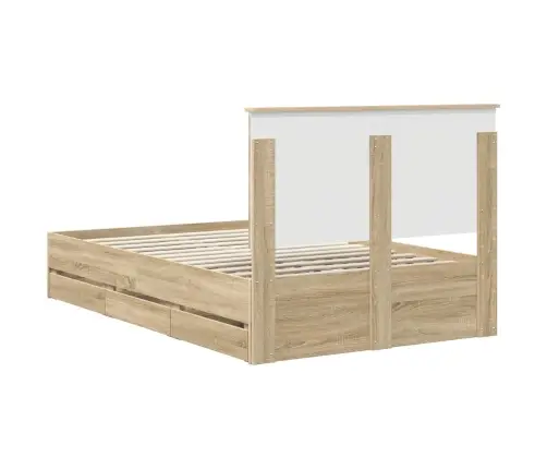 Voodi Raam Sahtliga Peaga Sonoma Tamm 120 X 190 Cm Inseneripuit