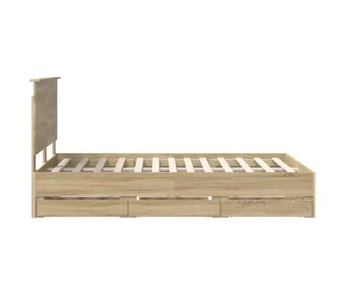 Voodi Raam Sahtliga Peaga Sonoma Tamm 120 X 190 Cm Inseneripuit