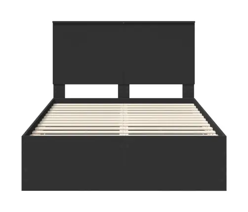 Voodi Raam Sahtliga Peaga Must 120 X 200 Cm Inseneripuit