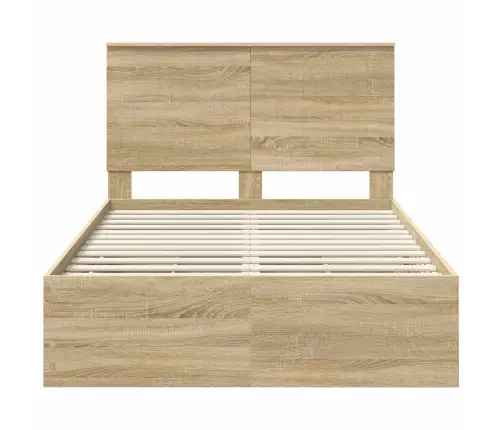 Gultas Rāmis Sonoma Ozols 120 X 200 Cm Inženieru Koks Vidaxl