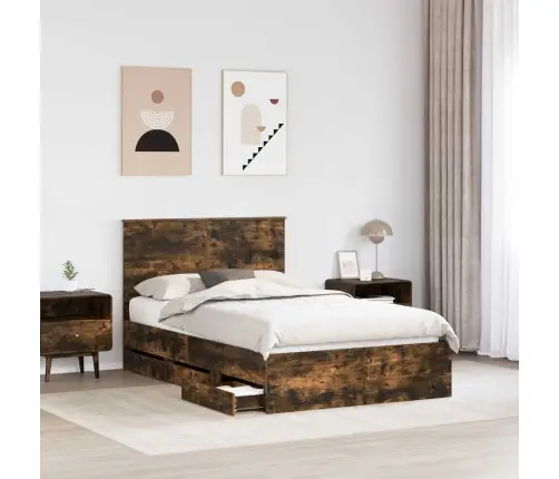 Lovos Rėmas Rūkyta Ąžuolas 120 X 200 Cm Inžinerinė Mediena