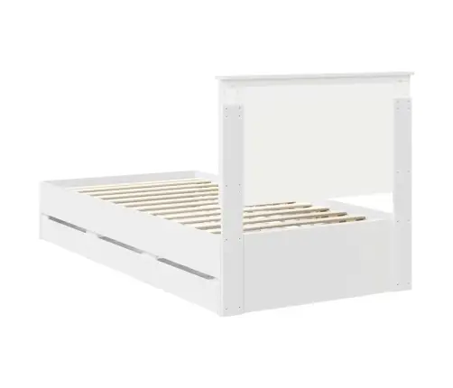 Lovos Rėmas Su Stalčių Balta 100 X 200 Cm Inžinerinė Mediena