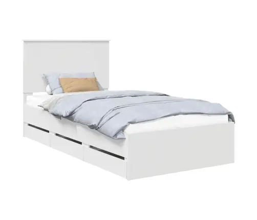 Lovos Rėmas Su Stalčių Balta 100 X 200 Cm Inžinerinė Mediena