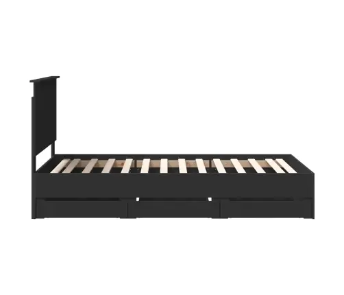 Gultas Rāmis Ar Atvilktni Melna 100 X 200 Cm Inženieru Koks Vidaxl