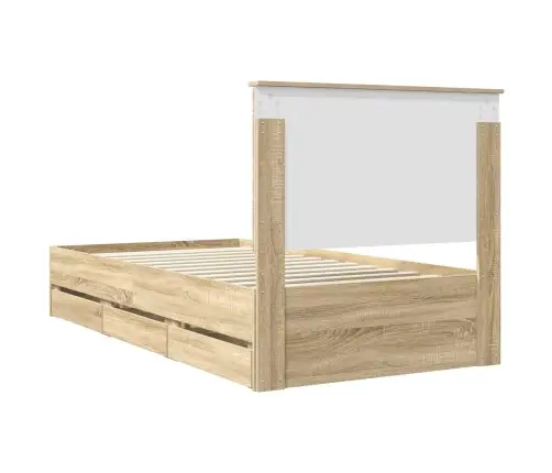 Gultas Rāmis Sonoma Ozols 100 X 200 Cm Inženieru Koks Vidaxl