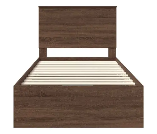 Gultas Rāmis Brūns Ozols 100 X 200 Cm Inženieru Koks Vidaxl