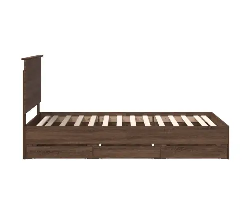 Gultas Rāmis Brūns Ozols 100 X 200 Cm Inženieru Koks Vidaxl