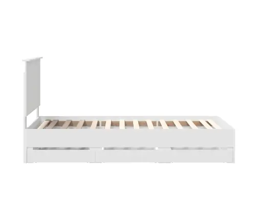 Gultas Rāmis Ar Atvilktni Balts 90 X 190 Cm Inženieru Koks Vidaxl