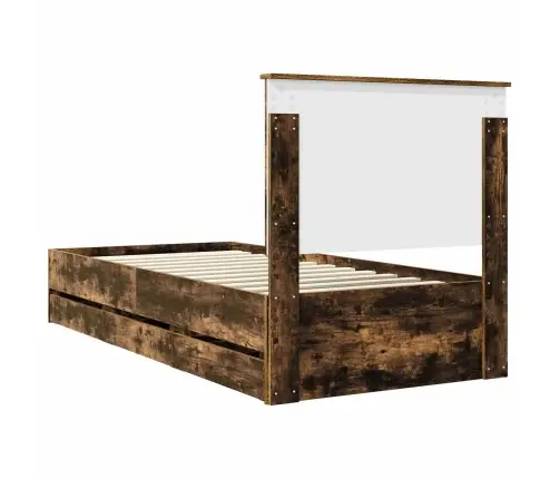 Voodi Raam Sahtliga Suitsetatud Tamm 90 X 190 Cm Inseneripuit