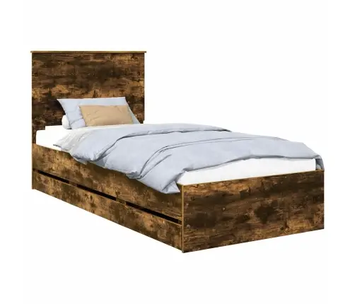 Voodi Raam Sahtliga Suitsetatud Tamm 90 X 190 Cm Inseneripuit