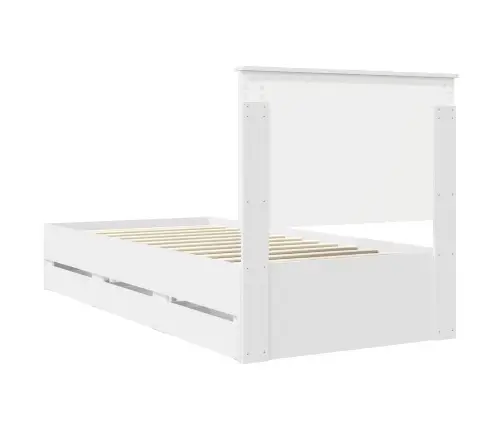 Gultas Rāmis Ar Atvilktni Balts 90 X 200 Cm Inženieru Koks Vidaxl
