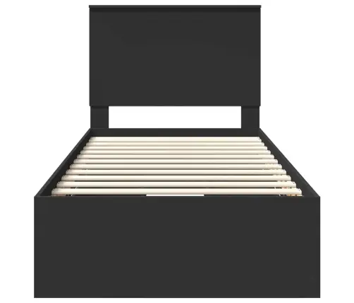 Gultas Rāmis Ar Atvilktni Melna 90 X 200 Cm Inženieru Koks Vidaxl