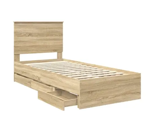 Gultas Rāmis Sonoma Ozols 90 X 200 Cm Inženieru Koks Vidaxl