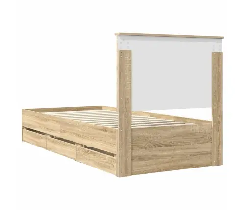 Gultas Rāmis Sonoma Ozols 90 X 200 Cm Inženieru Koks Vidaxl