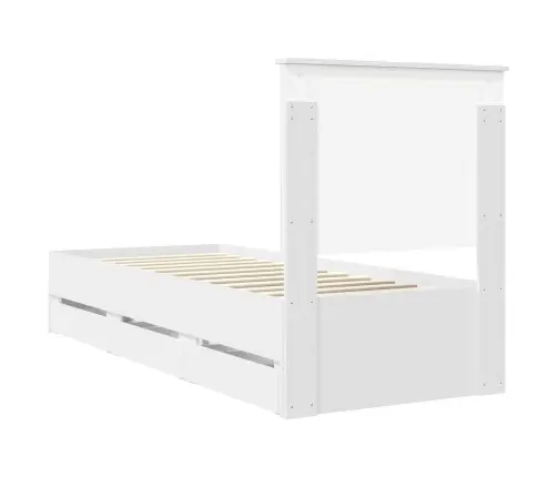 Gultas Rāmis Ar Atvilktni Balts 75 X 190 Cm Inženieru Koks Vidaxl