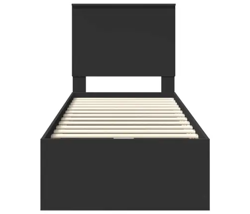 Lovos Rėmas Su Stalčių Juoda 75 X 190 Cm Inžinerinė Mediena
